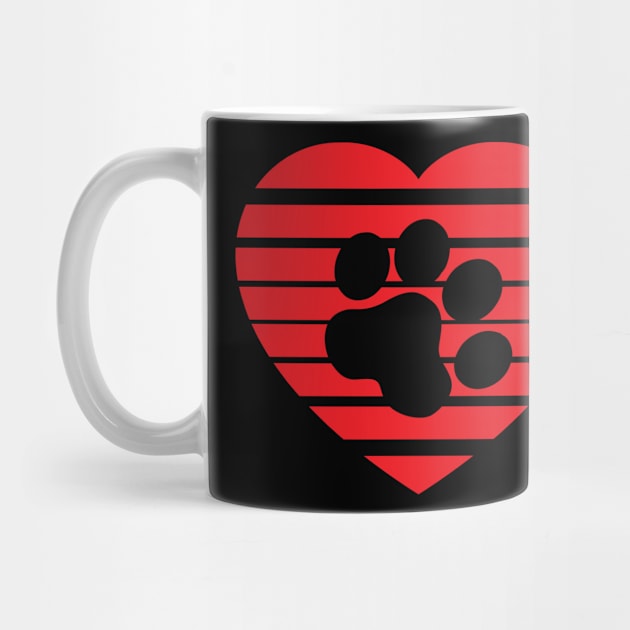 Cat Paw Heart Valentine - Red by skauff